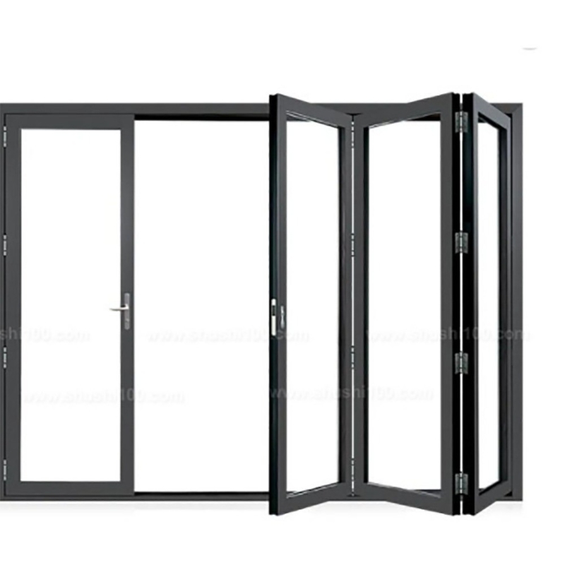 Portes à double pliage en alliage d'aluminium thermique avec surface finie en couleur facultative