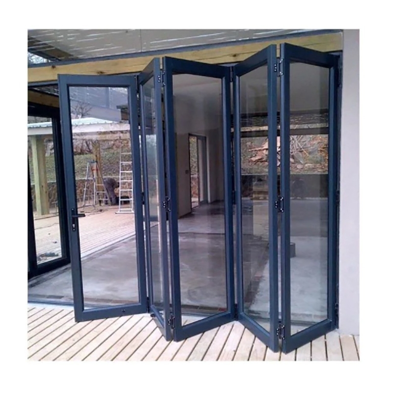Portes à double pliage en alliage d'aluminium thermique avec surface finie en couleur facultative