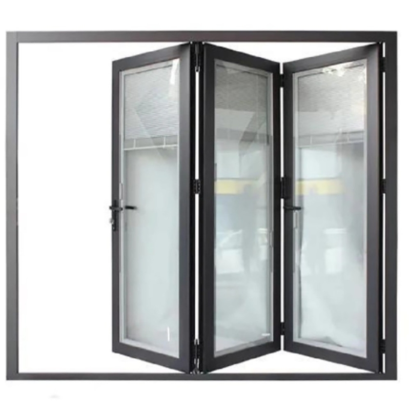 Porte à double vitrage à deux battants pour une largeur de 70 mm cadre en aluminium et une épaisseur de paroi de 1,4 mm