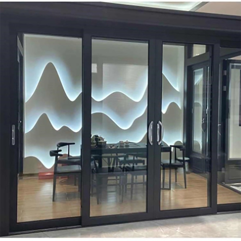 Couleur optionnelle coupure thermique double sécurité tempérée porte coulissante en verre d'aluminium 10% de réduction