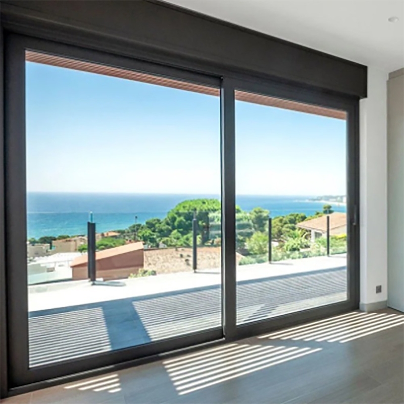 Couleur optionnelle coupure thermique double sécurité tempérée porte coulissante en verre d'aluminium 10% de réduction