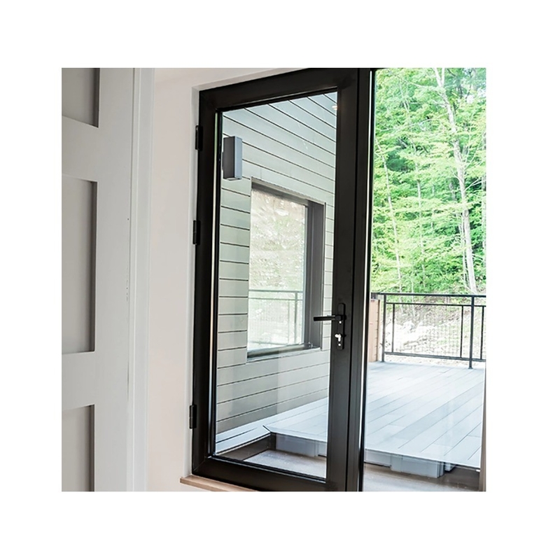 Couleur facultative Porte en verre français en aluminium pour l'entrée du patio du bureau
