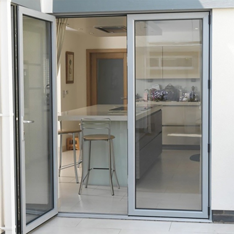 Couleur facultative Porte en verre français en aluminium pour l'entrée du patio du bureau