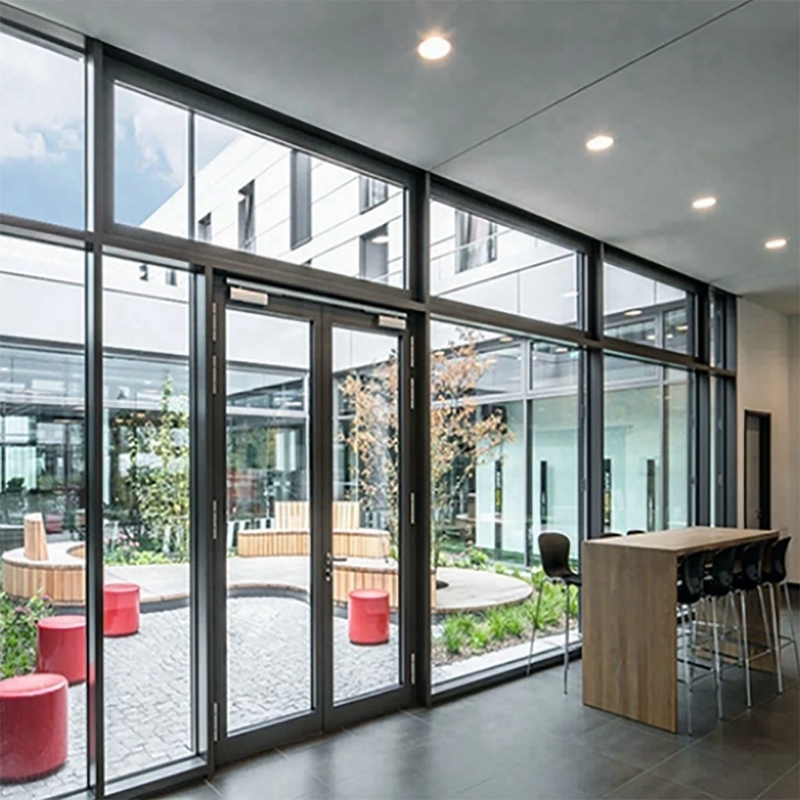 Porte française en aluminium standard australien Design minimaliste extérieur double vitrage