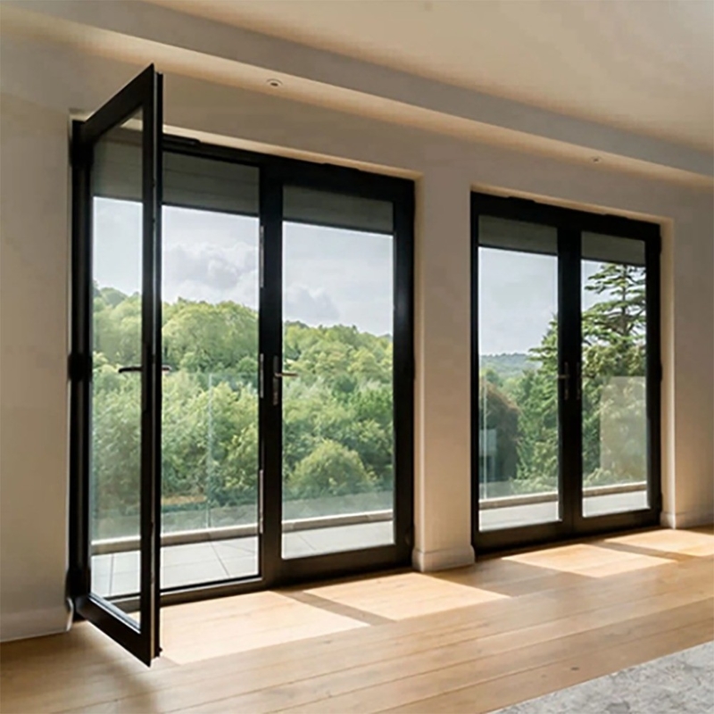 Porte française en aluminium standard australien Design minimaliste extérieur double vitrage