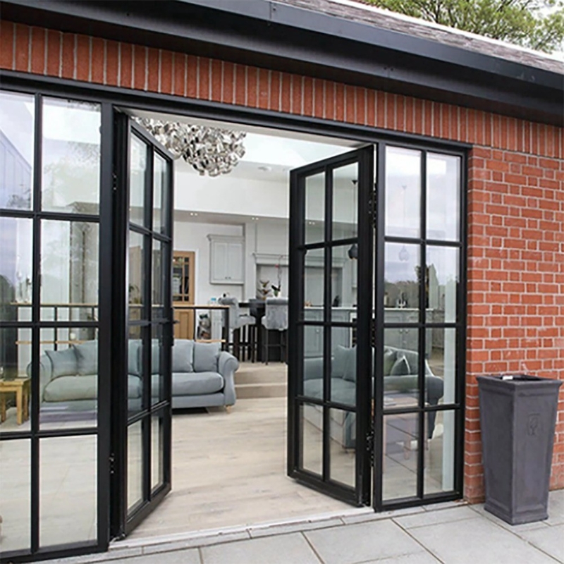 Porte française en aluminium standard australien Design minimaliste extérieur double vitrage