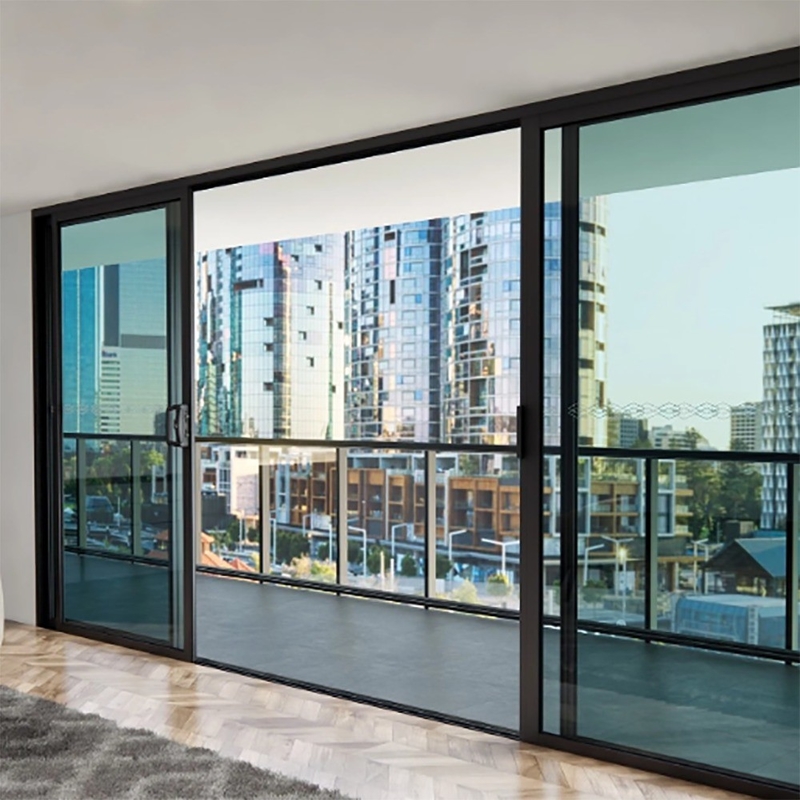Portes coulissantes de 70 mm de largeur, résistantes aux ouragans, électriques, en aluminium