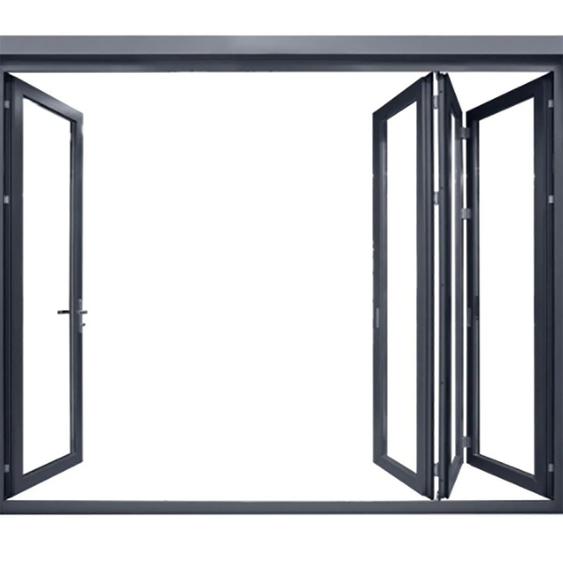 1Épaisseur de paroi en aluminium de.4 mm Porte coulissante de patin à roulettes de rupture thermique Panneaux bipliants en alliage noir