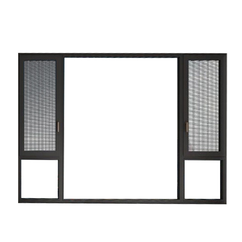 Design moderne type rideau suspendu en aluminium noir vitrail pour le style européen
