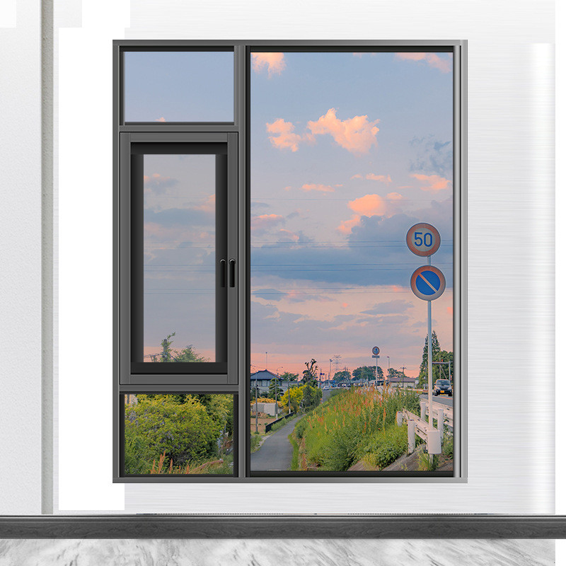 Design moderne type rideau suspendu en aluminium noir vitrail pour le style européen