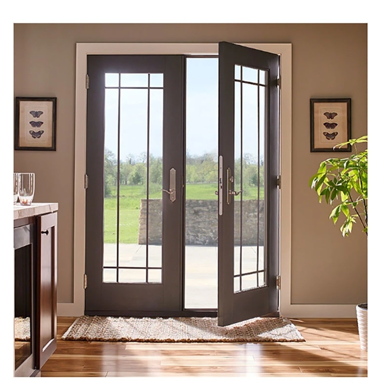 Porte en alliage d'aluminium de style européen Design minimaliste et mise à niveau du verre triplex