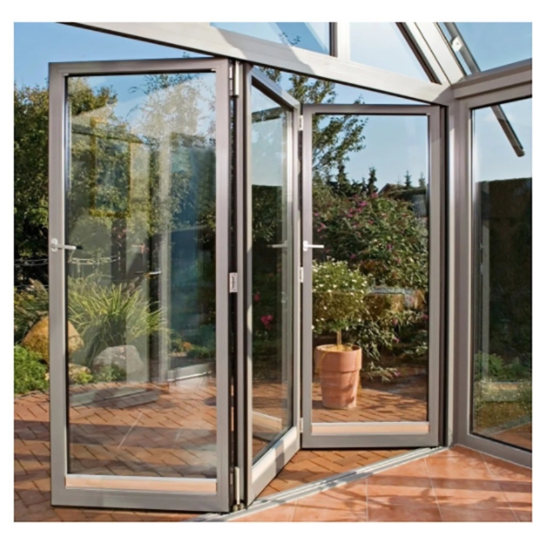Ateliers d'isolation thermique valeur K ≤2.1 rupture thermique Porte double en alliage d'aluminium noir