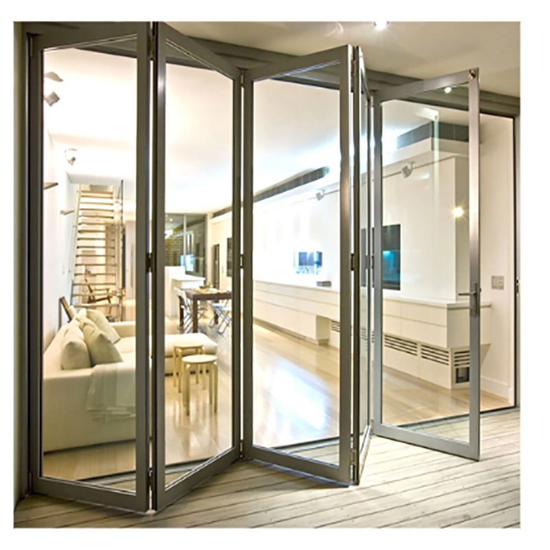 Consultation de projet au magasin de matériaux de construction 70 mm Porte double en aluminium avec verre