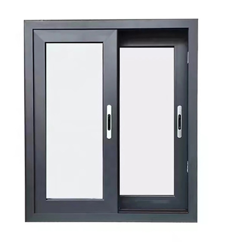 Fenêtre coulissante en alliage d'aluminium à double verre trempé sur mesure d'une épaisseur de paroi de 2,2 mm