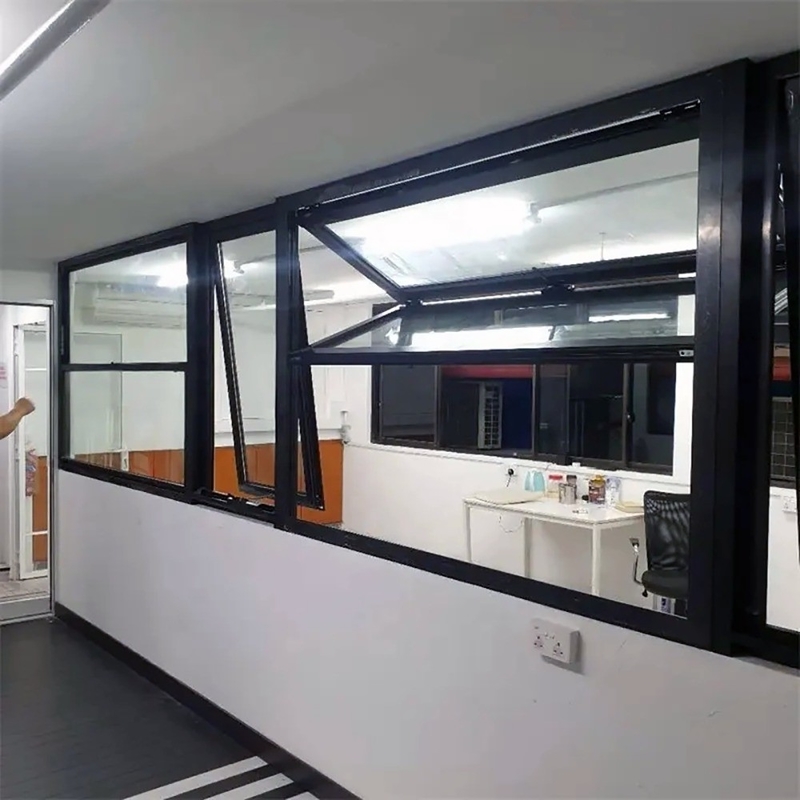Fenêtres en aluminium à deux volets avec une épaisseur de paroi en aluminium de 1,4 mm et une largeur de cadre de fenêtre de 70 mm