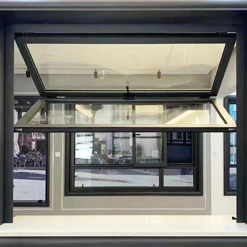 Fenêtres en aluminium à deux volets avec une épaisseur de paroi en aluminium de 1,4 mm et une largeur de cadre de fenêtre de 70 mm