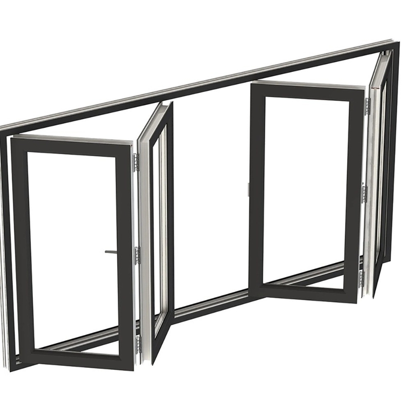 Écran pliable de conception moderne vitrage insonorisé en aluminium biplié avec une valeur ≤ 2,1 K