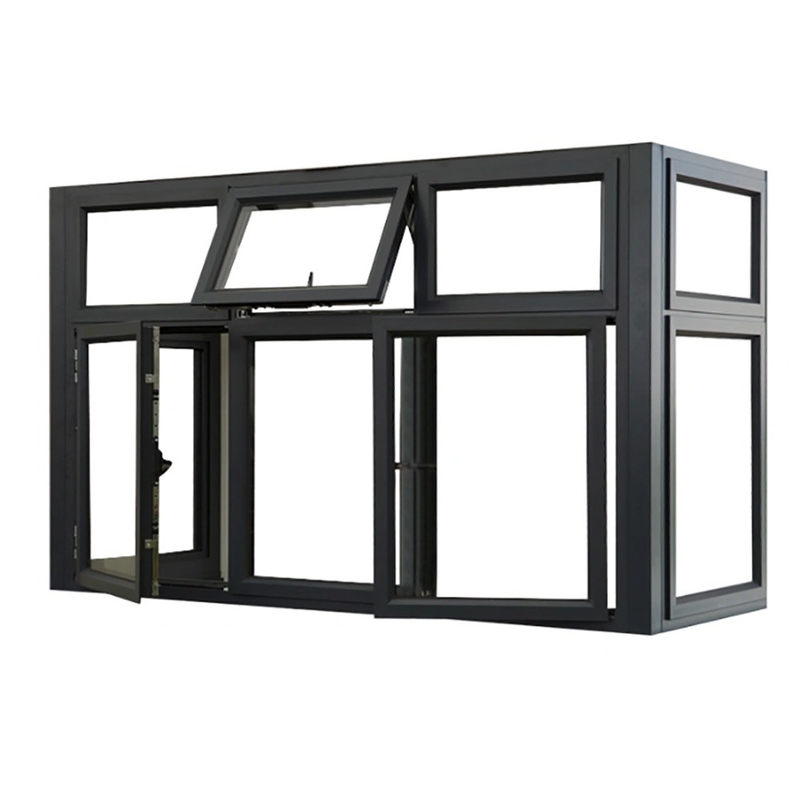 Taille personnalisée de rupture thermique de l'aluminium Casement de verre fenêtres pour la solution de rideau suspendu