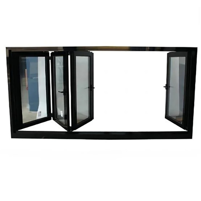 Niveau 9 Résistance à la pression du vent Vitres bi-pliées en aluminium à profils thermiques