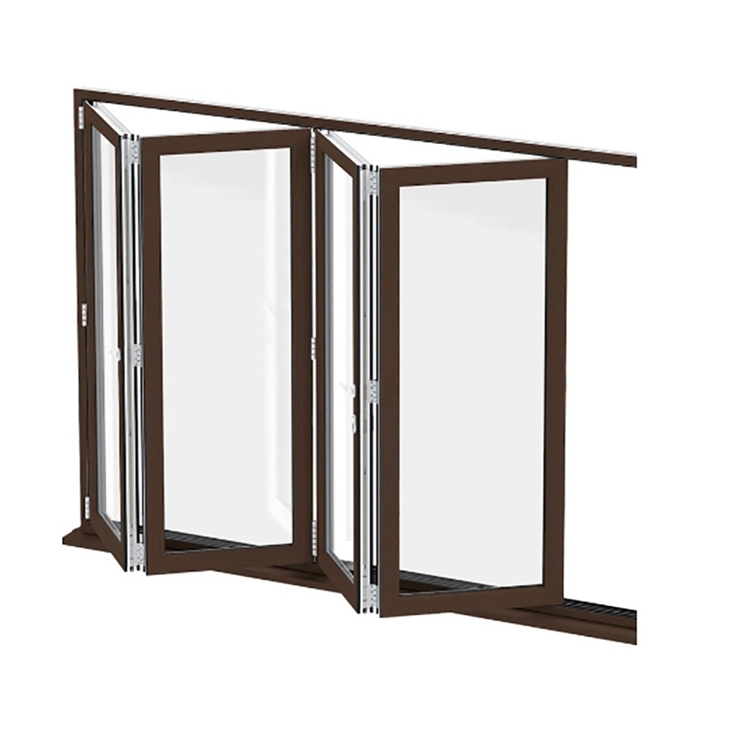 Niveau 9 Résistance à la pression du vent Vitres bi-pliées en aluminium à profils thermiques
