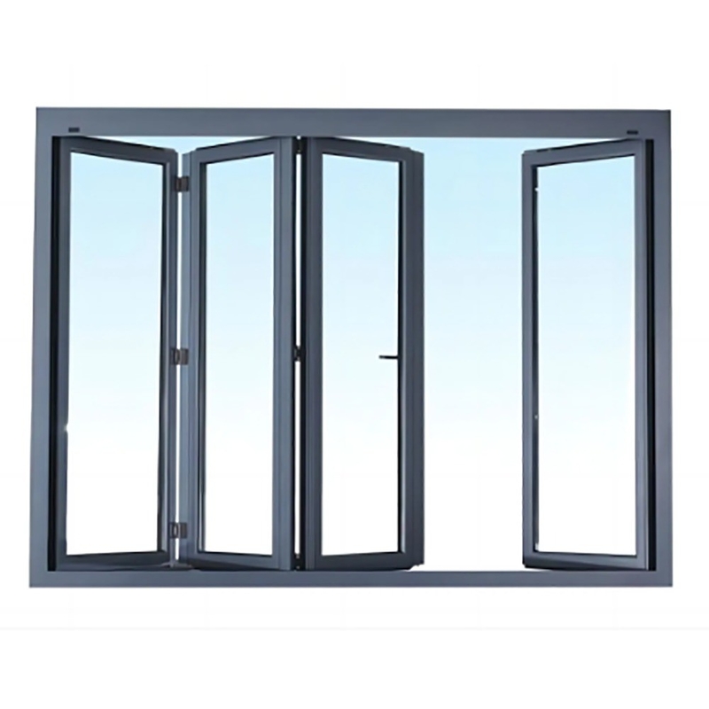 Niveau 9 Résistance à la pression du vent Vitres bi-pliées en aluminium à profils thermiques