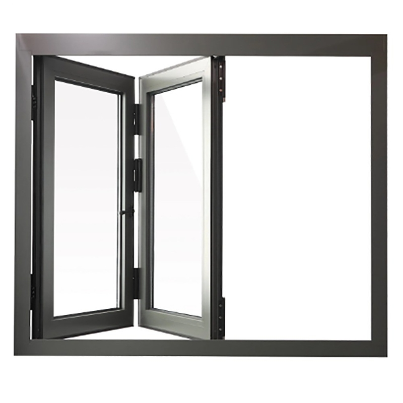 Niveau 9 Résistance à la pression du vent Vitres bi-pliées en aluminium à profils thermiques