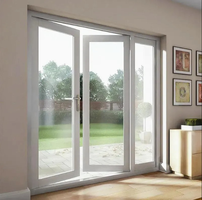 Porte en aluminium avec isolation acoustique de 35 dB et couleur optionnelle pour le salon