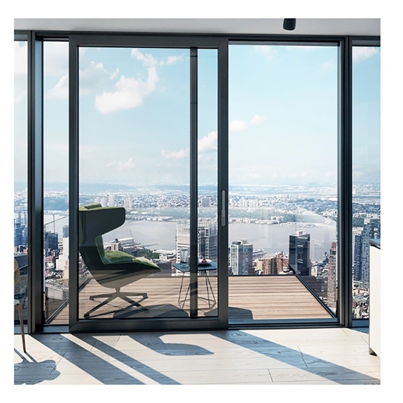 SKATE Modern Design Porte coulissante en aluminium avec isolation acoustique 35dB pour résidentiel