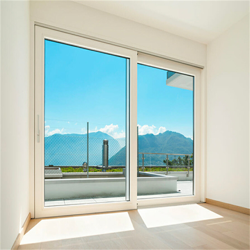 Porte coulissante en aluminium à double vitrage pour maisons et bureaux
