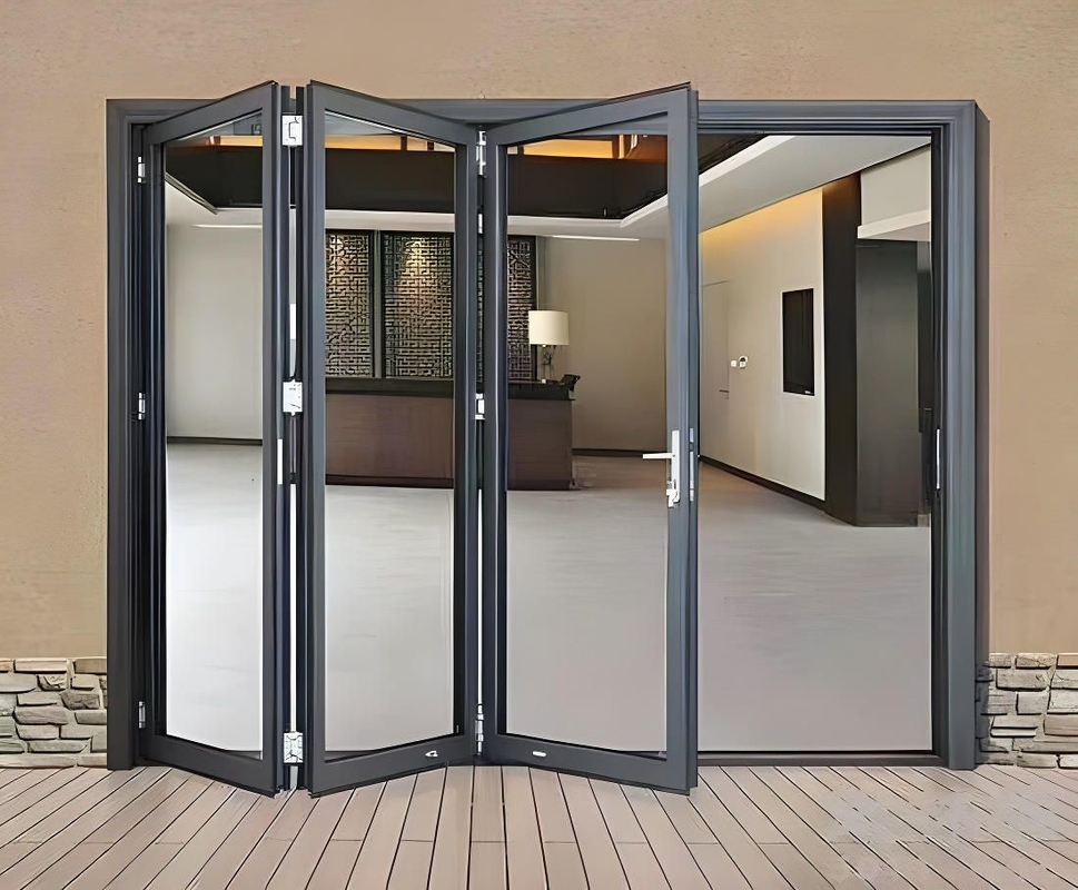 Villa imperméable à l'eau double porte en aluminium extérieure double porte avec niveau 9 résistance à la pression du vent