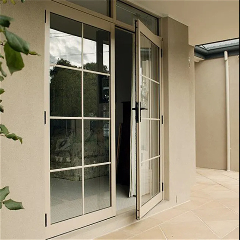 Porte en verre double en aluminium extérieur de haute qualité avec conception de joint de 8 voies