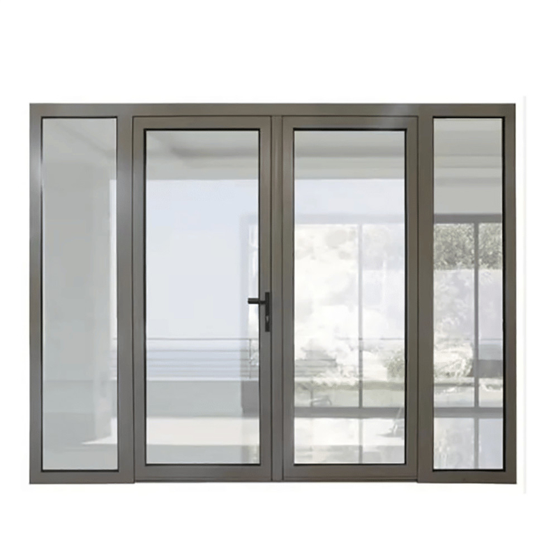 Porte en verre double en aluminium extérieur de haute qualité avec conception de joint de 8 voies
