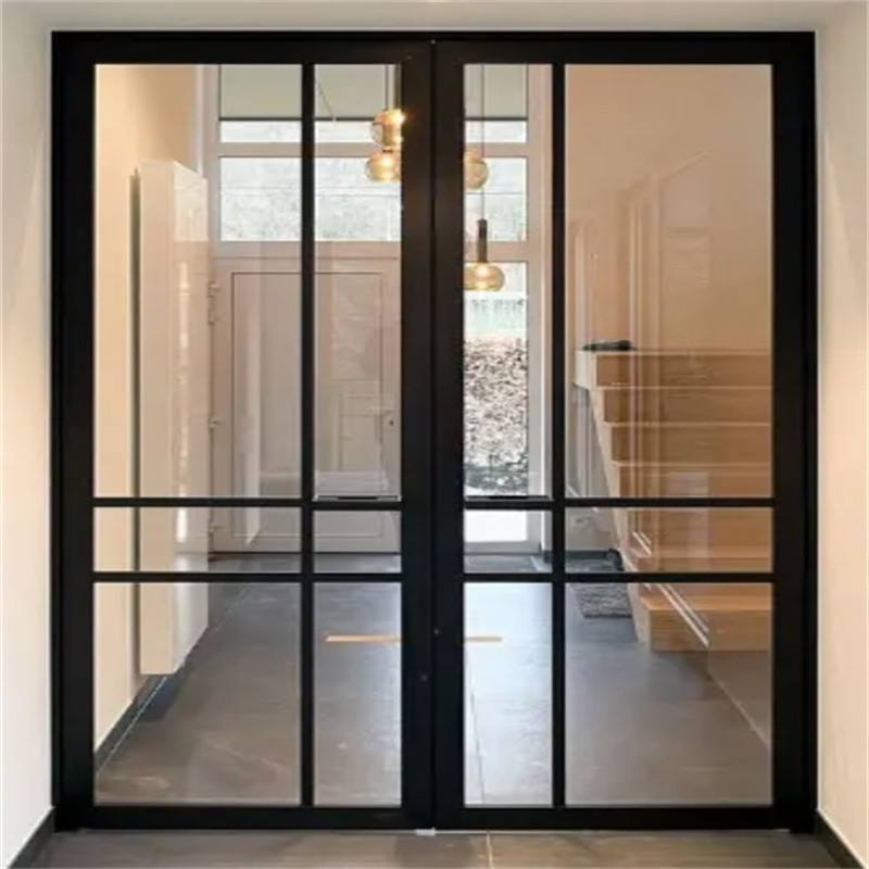 Porte-fenêtre à battant en aluminium extérieur en gros, porte intérieure avec une étanchéité à l'air supérieure