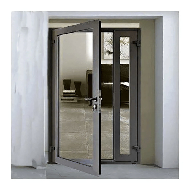 Porte-fenêtre à battant en aluminium extérieur en gros, porte intérieure avec une étanchéité à l'air supérieure