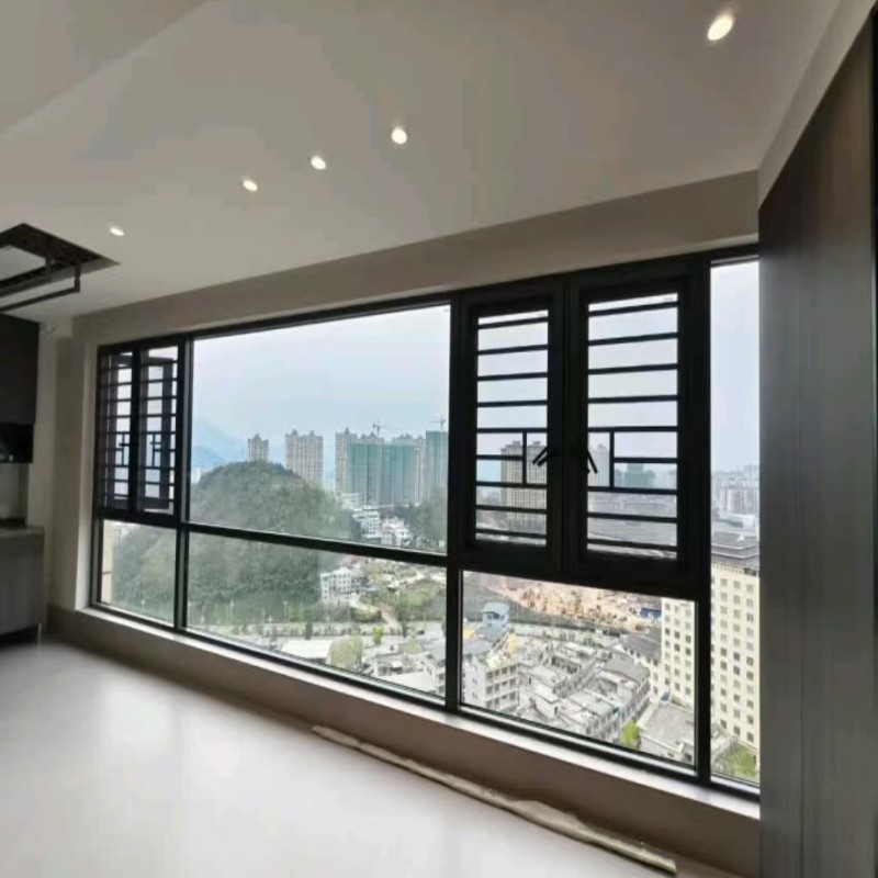 Fabrication de fenêtres à guichet unique en gros, fenêtres à battants en aluminium à rupture thermique, double vitrage, pour toutes conditions météorologiques