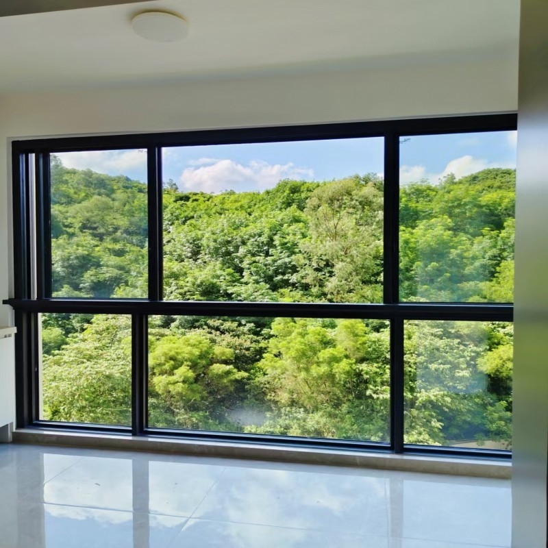 Mode Nouveau design aluminium double vitrage vitre coulissante avec verre bas-E pour les petits espaces
