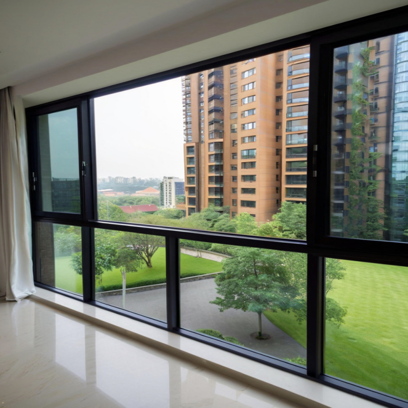 Fenêtre coulissante en aluminium à double vitrage économe en énergie, personnalisée et de qualité supérieure, avec une isolation thermique supérieure