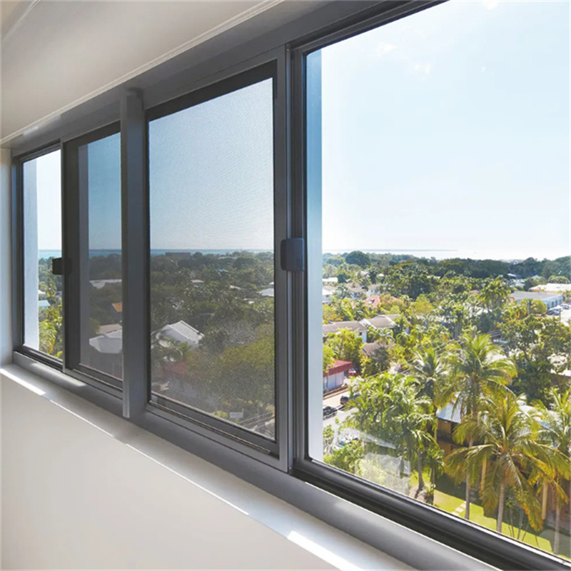 Fenêtre coulissante en aluminium à double vitrage économe en énergie, personnalisée et de qualité supérieure, avec une isolation thermique supérieure