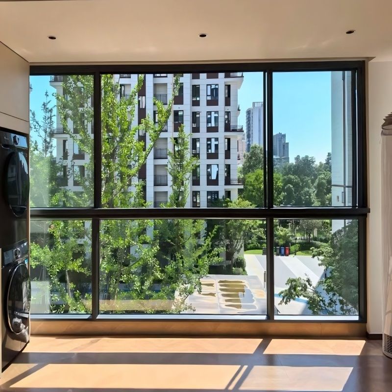 Fenêtre coulissante en aluminium à double vitrage, approvisionnement direct d'usine, avec isolation phonique de 35 dB pour espaces résidentiels