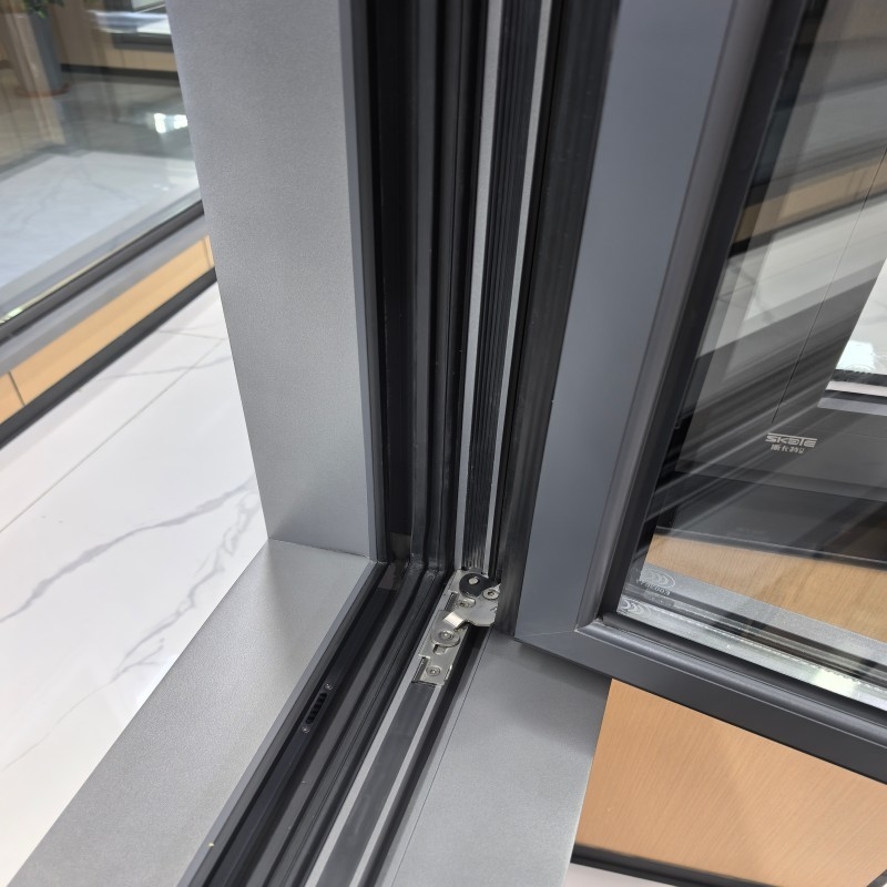 Fenêtre en verre trempé en alliage d'aluminium de qualité supérieure résistant aux intempéries pour maisons et bureaux avec matériel original SKATE