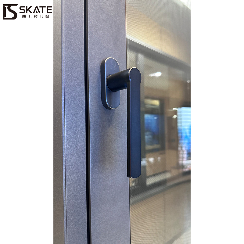 Fenêtre en verre trempé en alliage d'aluminium de qualité supérieure résistant aux intempéries pour maisons et bureaux avec matériel original SKATE