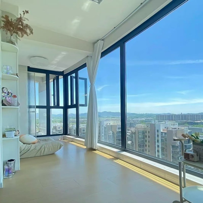 Fenêtre à battant en aluminium à rupture de pont thermique, style minimaliste, économe en énergie, pour maison moderne