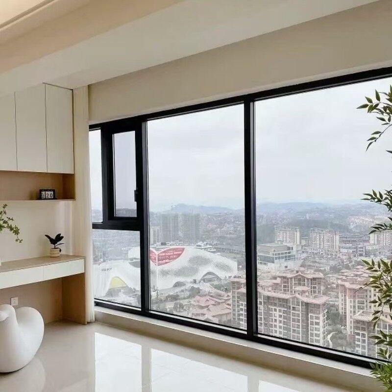 Fenêtre à battant en alliage d'aluminium à rupture de pont thermique de conception moderne avec moustiquaire en acier inoxydable 304, ouverture oscillante et prévention des insectes