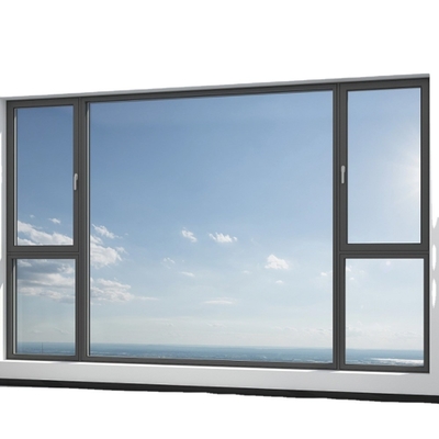 Fenêtres en verre soudé en aluminium sans soudure avec une vitre thermique de 80 mm de large