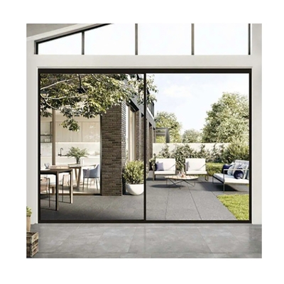 Porte coulissante en aluminium extérieure avec vue en verre et largeur de cadre de fenêtre de 70 mm