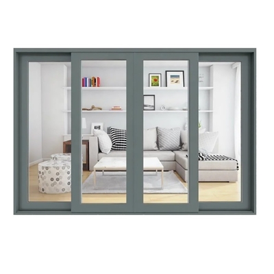Porte coulissante en aluminium résidentiel avec rupture thermique et écran en acier inoxydable
