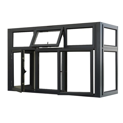 Taille personnalisée de rupture thermique de l'aluminium Casement de verre fenêtres pour la solution de rideau suspendu