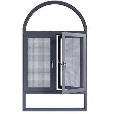 fenêtres en aluminium à double vitrage pour les rideaux suspendus dans la chambre