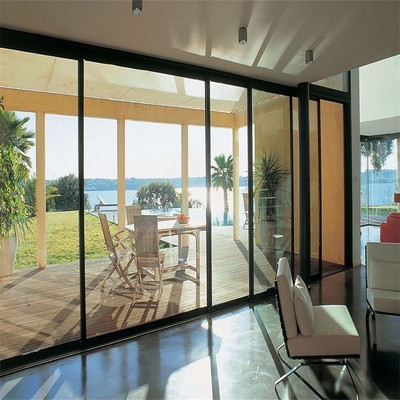 Portes coulissantes en alliage d'aluminium personnalisables de conception moderne avec isolation thermique de 1,1 W / ((m2 · K)