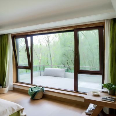 Modern Design Hand Crank Aluminum Casement Window With R-Type Anti-Collision Corner